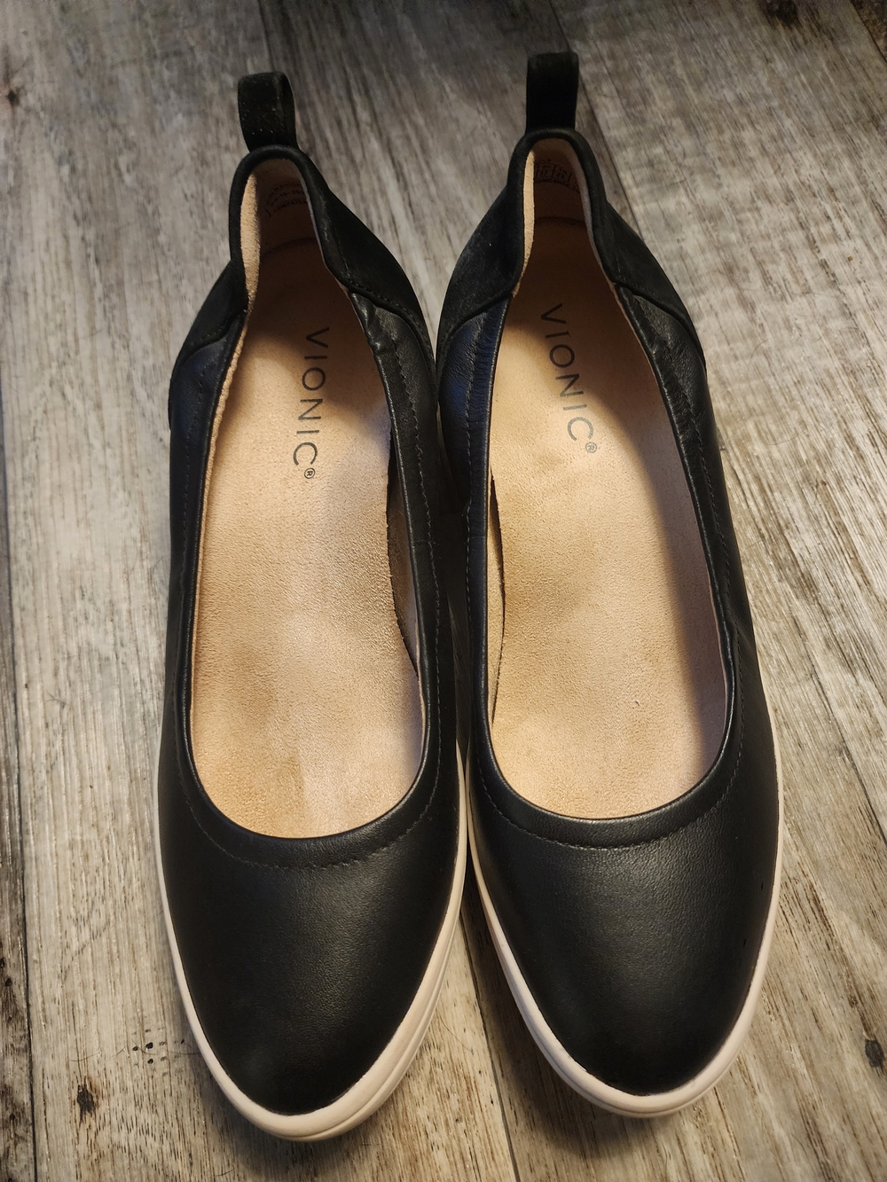 Vionic Black Slip-On Comfort Wedge